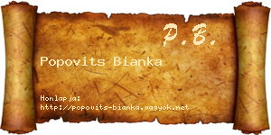 Popovits Bianka névjegykártya